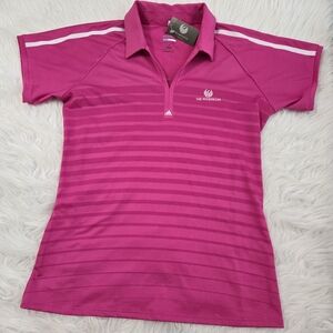 ADIDAS Women's Puremotion Golf Collard Pink Golf Shirt Size Med Phonecian NWT